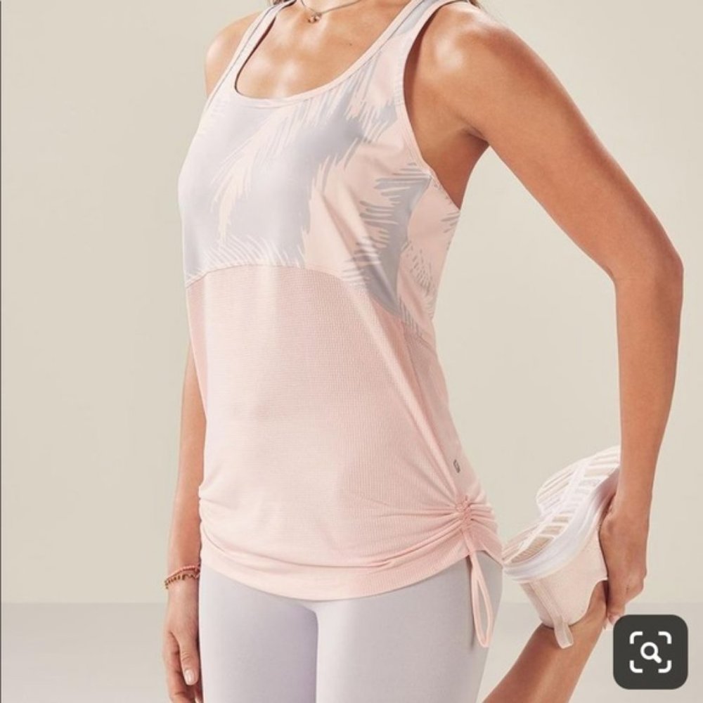 NWOT Fabletics pink and gray Cashel Racerback Tank papyrus